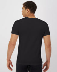 Hanes Ultimate Comfort Fit Men's Crewneck Undershirt, Black, 4-Pack