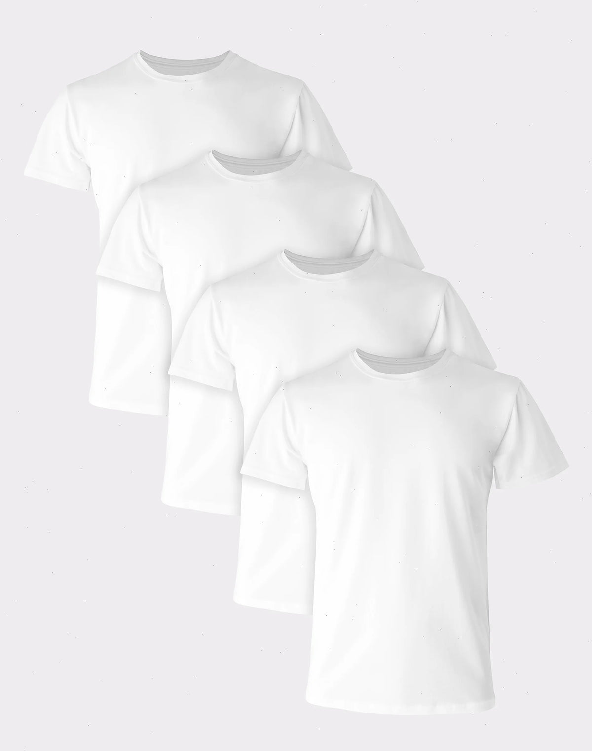 Hanes Ultimate Comfort Fit Men's Crewneck Undershirt, White, 4-Pack