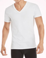Hanes Ultimate Comfort Fit Men's V-Neck Undershirt, White, 4-Pack