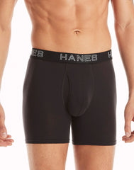 Hanes Ultimate Comfort Flex Fit Total Support Pouch Men's Boxer Brief Underwear, Black/Grey, 4-Pack