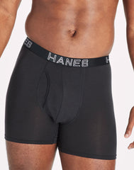 Hanes Ultimate Total Support Pouch Big Men’s Boxer Brief Underwear, Black/Grey, 3-Pack (Big &amp; Tall Sizes)