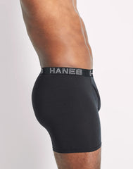 Hanes Ultimate Total Support Pouch Big Men’s Boxer Brief Underwear, Black/Grey, 3-Pack (Big &amp; Tall Sizes)