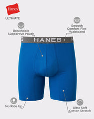 Hanes Ultimate Total Support Pouch Big Men’s Boxer Brief Underwear, Assorted, 3-Pack (Big &amp; Tall Sizes)