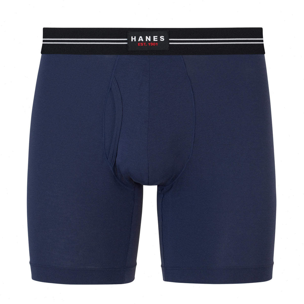 Hanes Perfect Flex Men's Boxer Brief Underwear, Lightweight &amp; Breathable, Navy, 1-Pack