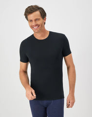 Hanes Perfect Flex Men's Tee, Black Crewneck Undershirt, 1-Pack