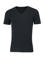 Hanes Perfect Flex Men's Tee, Black V-Neck Undershirt, 1-Pack