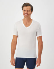 Hanes Perfect Flex Men's Tee, White V-Neck Undershirt, 1-Pack