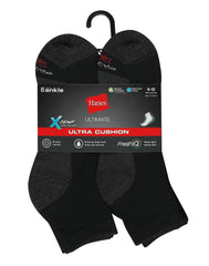 Hanes Ultimate Men's Ultra Cushion Ankle Socks, 6-Pairs