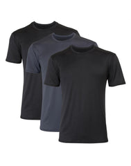 Hanes Moves Ultimate Men's Breathable Mesh Crewneck T-Shirt, X-Temp, Black/Grey, 3-Pack