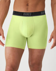 Hanes Moves Ultimate Men's Anti-Chafe Boxer Brief Underwear, Total Support Pouch, X-Temp, Assorted, 4-Pack, 6"