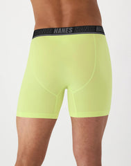 Hanes Moves Ultimate Men's Anti-Chafe Boxer Brief Underwear, Total Support Pouch, X-Temp, Assorted, 4-Pack, 6"