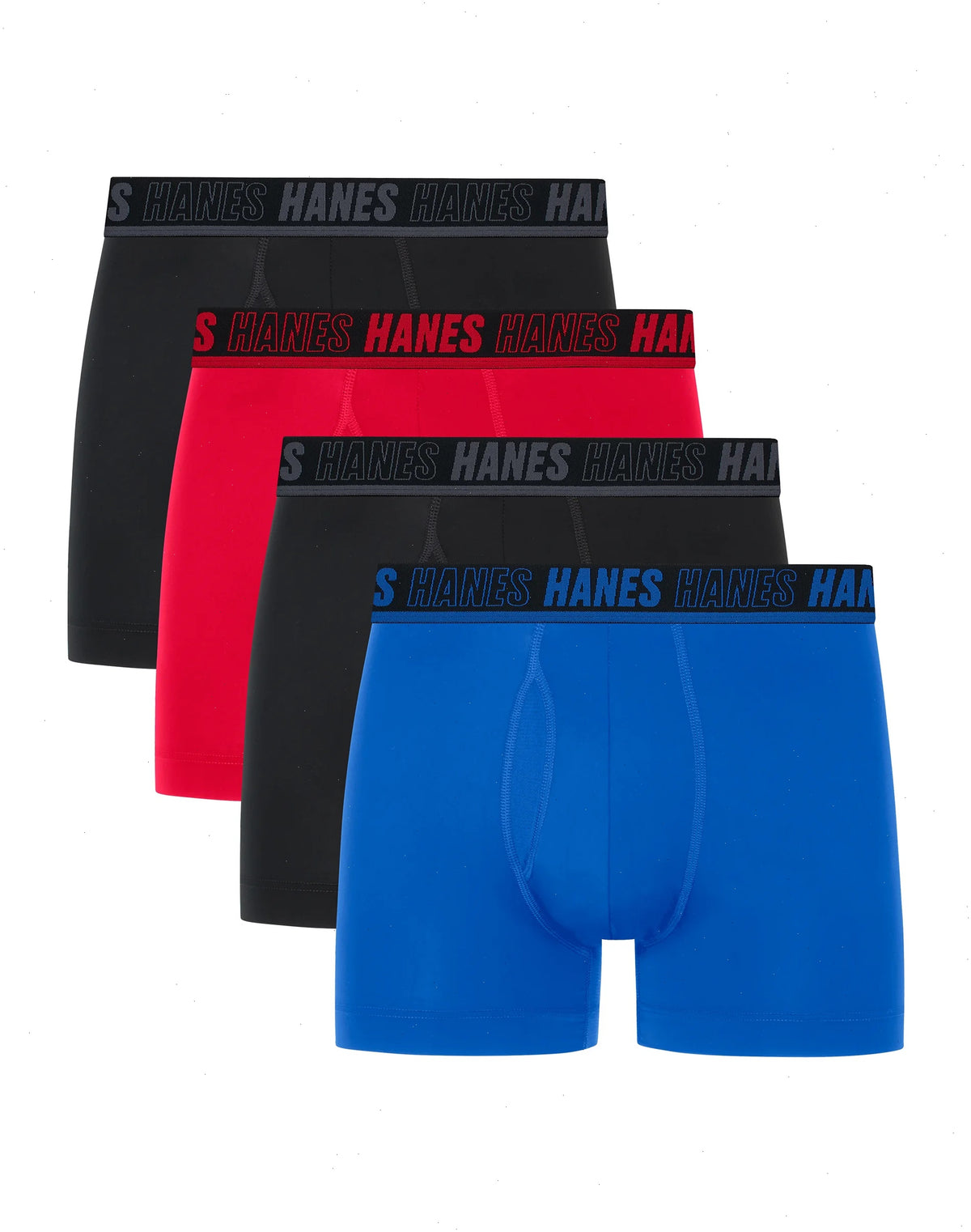Hanes Moves Ultimate Men's Anti-Chafe Trunk Underwear, Total Support Pouch, X-Temp, 4-Pack, 4"