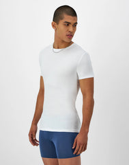 Hanes Originals Ultimate Men's SuperSoft Crewneck Undershirt, White, 2-Pack