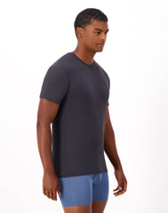 Hanes Originals Ultimate Men's SuperSoft Crewneck Undershirt, Black/Grey, 2-Pack