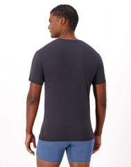 Hanes Originals Ultimate Men's SuperSoft Crewneck Undershirt, Black/Grey, 2-Pack