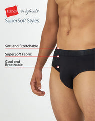 Hanes Originals Ultimate Men's SuperSoft Brief Underwear, 3-Pack