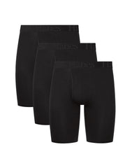 Hanes Originals Ultimate Men's SuperSoft Long Leg Boxer Brief Underwear, Black, 3-Pack