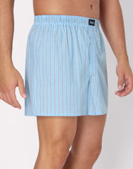 Hanes Originals Ultimate Men's Cotton Stretch Woven Boxer Underwear, Blue Plaids/Prints, 3-Pack