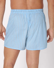 Hanes Originals Ultimate Men's Cotton Stretch Woven Boxer Underwear, Blue Plaids/Prints, 3-Pack