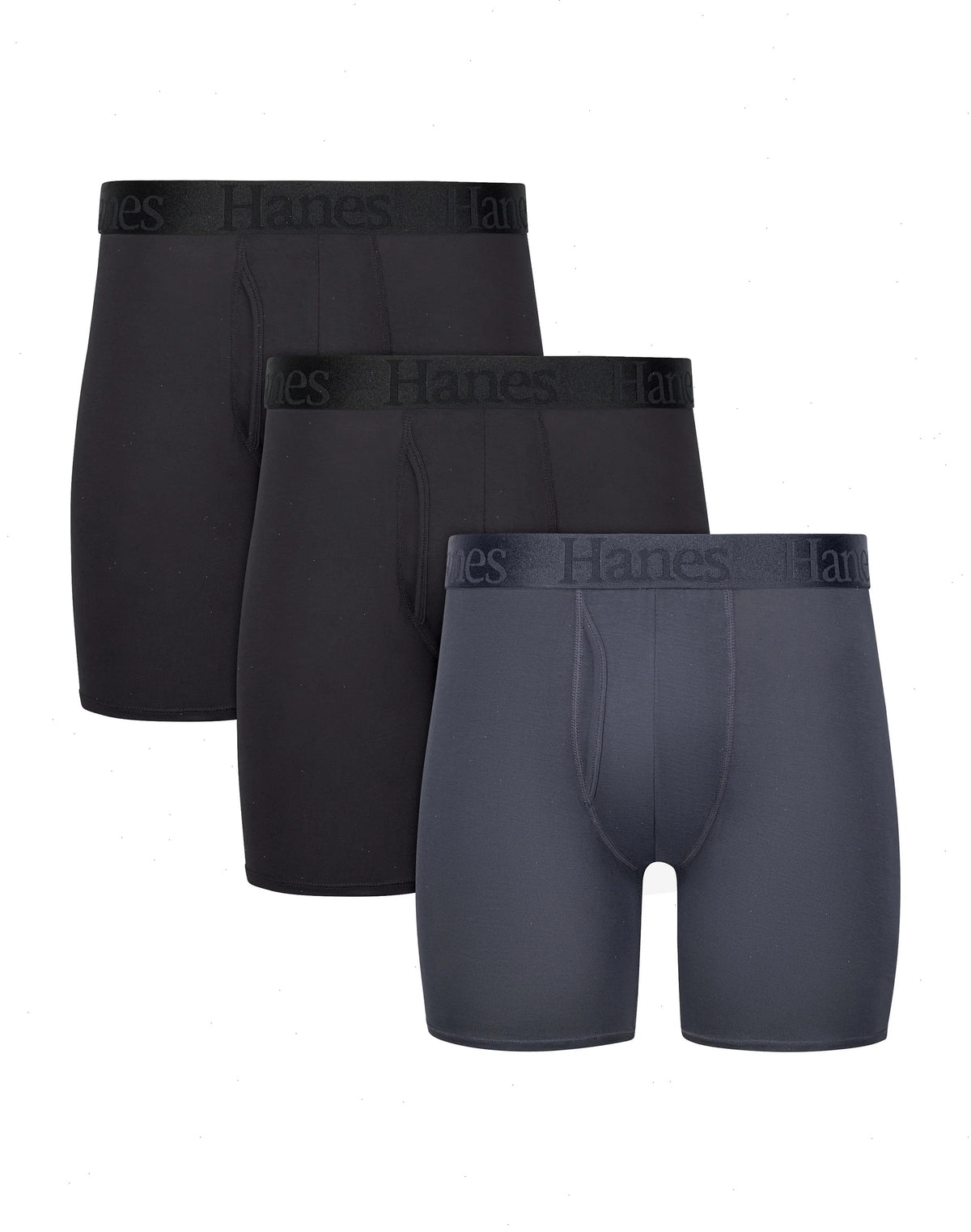 Hanes Originals Ultimate Men's SuperSoft Boxer Brief Underwear, Total Support Pouch, Black, 3-Pack