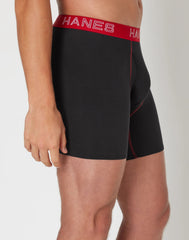 Hanes Ultimate Men's Stretch Boxer Brief Underwear, Moisture Wicking, Black, 5-Pack