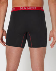 Hanes Ultimate Men's Stretch Boxer Brief Underwear, Moisture Wicking, Black, 5-Pack