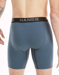 Hanes Ultimate Men's Stretch Long Leg Boxer Brief Underwear, Moisture Wicking, 5-Pack