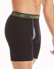 Hanes Sport X-Temp Men&rsquo;s Cotton Boxer Brief Underwear, Black/Grey, 4-Pack