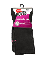 Hanes Women's Performance Crew Socks, Cushioned, 6-Pairs