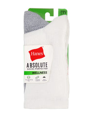 Hanes Absolute Wellness Women's Crew Socks Pack, 3-Pack, Non-Binding