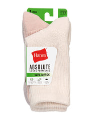 Hanes Absolute Wellness Women's Crew Socks Pack, 3-Pack, Non-Binding