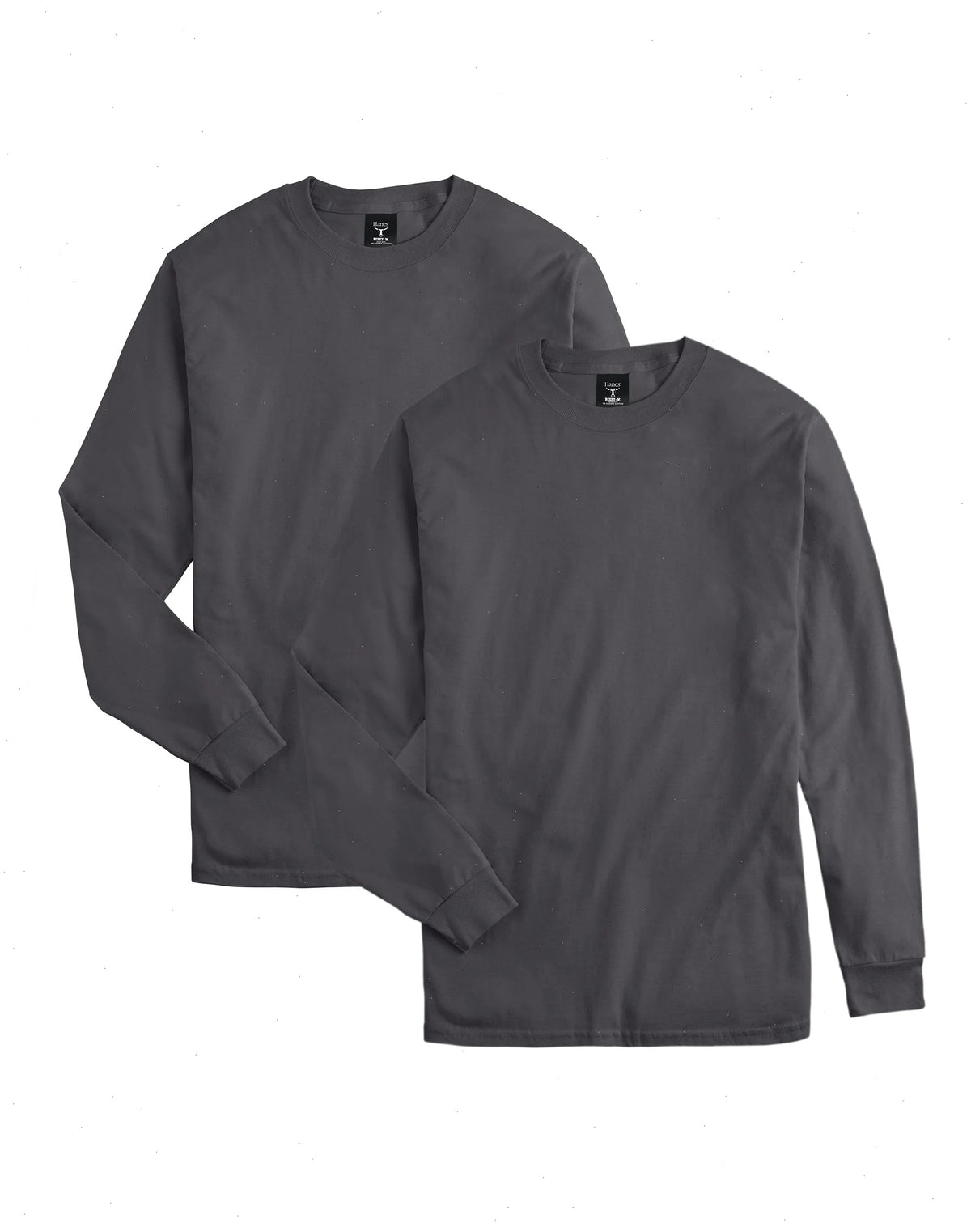 Hanes Beefy-T Unisex Long-Sleeve T-Shirt, Value 2-Pack