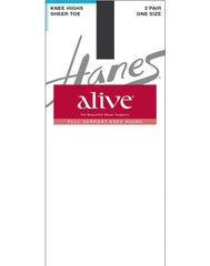 Hanes Alive Full Support Sheer Knee Highs, 2-Pack